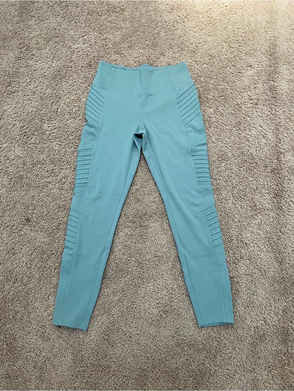 Athleta Delancey Textured Moto Tight Green
